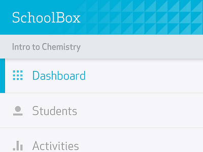 Schoolbox blue graphic design icon navigation shadows tactile ui user interface