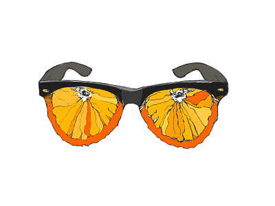 Orange skin sunglasses illustration nerd orange photoshop sketch weird