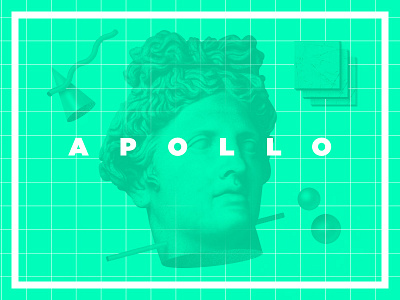 Apollo abstract cone cube greek green grid rod sphere
