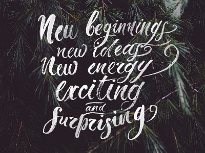 Happy New Year! brush calligraphy card festive greetings ink lettering new year postcard