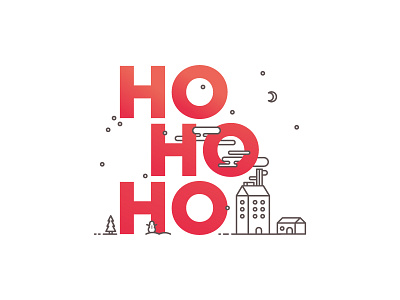 Happpy Holidays! christmas gradient icon lines merry