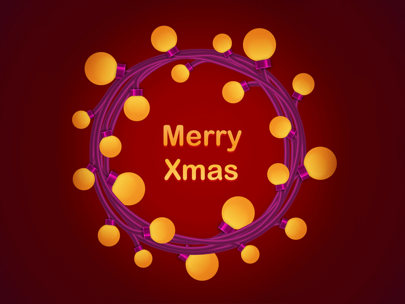 Garlands card christmas design garlands lights motion xmas