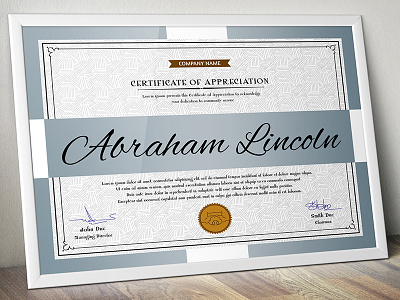 Certificates GD005 achievement award branding classical company corporate currency diploma graduation grey modern