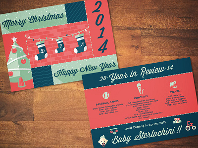 Family Xmas Card announcement art baby card christmas logo year