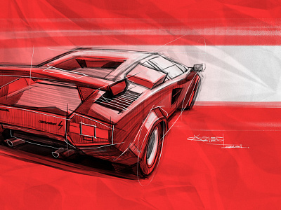 Countach car countach drawing fast fire graphics lamborghini red sports