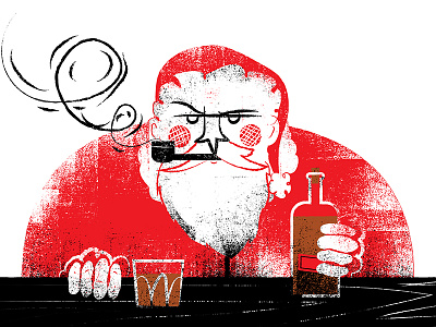 Santa w/whisky christmas illustration santa whisky