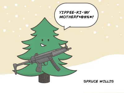 Spruce Willis die hard holiday illustration
