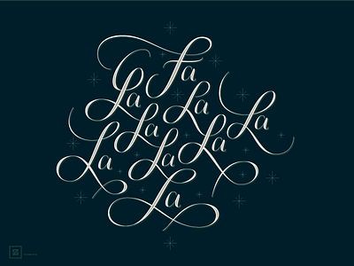 Fa la la la la christmas design festive formal holiday lettering script sign type typography