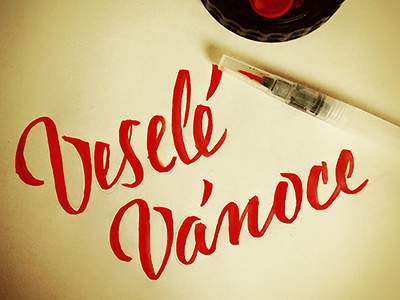 Merry Christmas calligraphy christmas hand lettering merry veselé vánoce