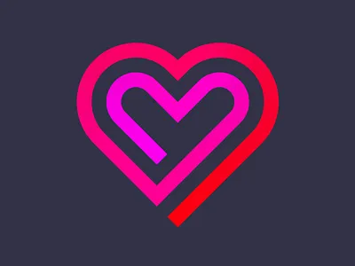 Neon heart clean color flat graphic minimal neon