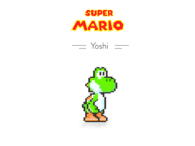 8 bit Yoshi 8 bit illustration mario super yoshi