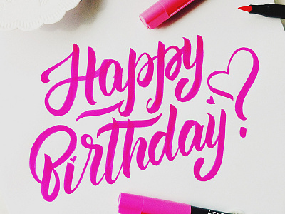Happy birthday lettering! :) brushpen calligraphy handlettering lettering ritakonik typography