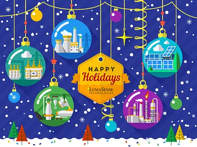 Industrial Christmas II christmas energy flat greeting holiday industrial new year oil petrochemical steel winter xmas