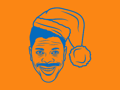 Happy Holidays! christmas happy holidays illustration knicks patrick ewing portrait