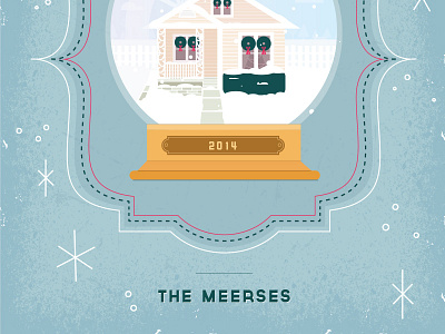 2014 Christmas Card card christmas family greeting holiday home house illustration snow globe texture