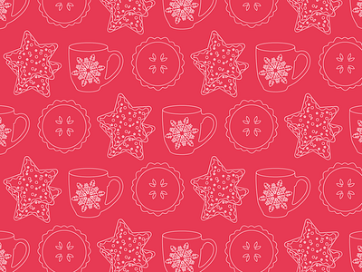 Holiday Treats Pattern christmas christmas cookies holiday hot chocolate hot cocoa mug pattern pie snowflake treats