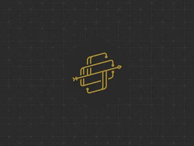 a logo arrow black gold hexagon logo minimal