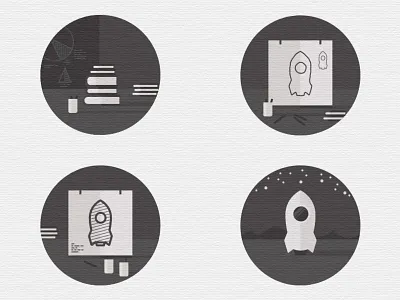 Project Stages Icons icons planing projects rocket space