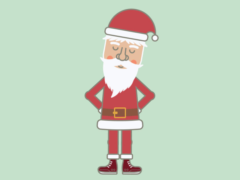 Dancing Santa {gif} 2d after effects animated gif animation character christmas dance motion graphics rigging santa vector