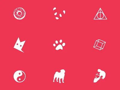 Various Icon Set animal balance food footprint harrypotter hipster icon lines spiritual vector