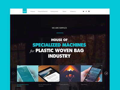 Home Page Design blue bold cyan home page landing page design machines simple typographic web web designer webdesign website