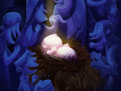 Come all ye faithful! christmas color design drawing illustration jesus painting sketch