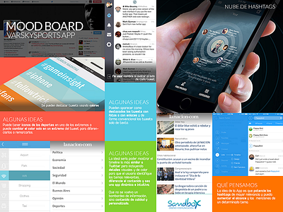 Moodboard for VarskySports app android app brainstorming iphone list moodboard sports twitter