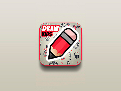 Easy Drawing for Kids Game App Icon Design app design drawing easy icon ios7 ios8 photoshop