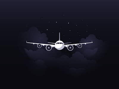 Airplane air airplane clouds dark flight icon icon a day icons illustration light stars