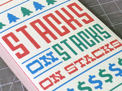 Stacks on Stacks on Stacks christmas dollar festive holiday money on pine signs stacks stacks on stacks on stacks trees