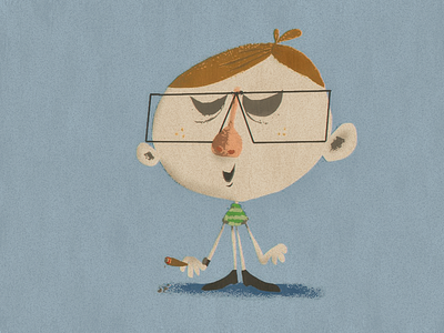 Smart ass character cigar funny glasses knowitall mangastudio retro sketch smartass specs study