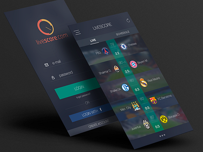 Livescore Redesign blur football hockey ios ios8 livescore match redesign result soccer sports