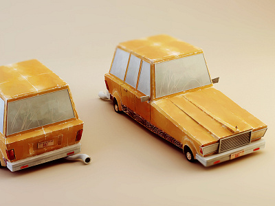 Family Saloon_Painted 3d c4d car cinema 4d model saloon toon
