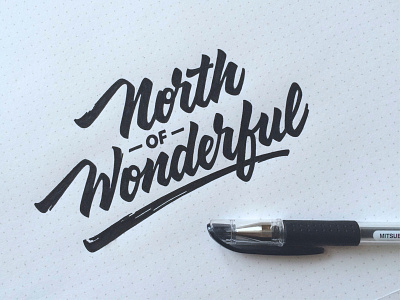 North of Wonderful brand calligraphy hand writing lettering logo logotypee