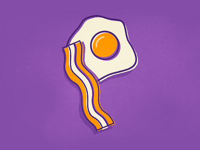 P - 36 Days of Type 36days p 36daysoftype bacon breakfast egg english flat illustration lettering type typography