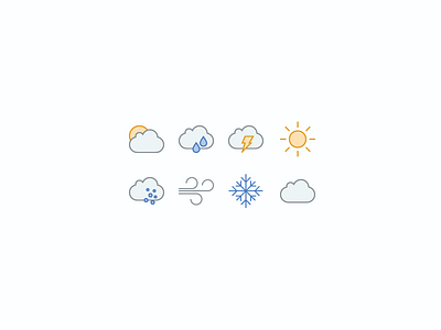 Weather cloud hail icons lightning rain sun weather wind