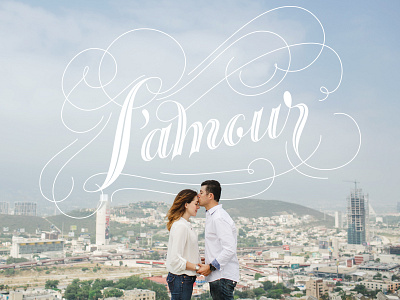 L'amour hand drawn lettering love script type typography vector