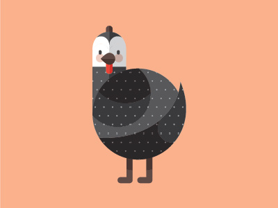 Helmeted Guineafowl Chicken animal bird chicken cute flat helmeted guineafowl illustration vector illustration