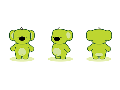 Kiwi the Green Koala 2015 animals cartoon clean furry illustration koala simple