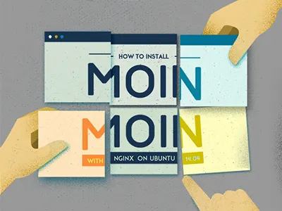 MoinMoin hands illustration texture typography