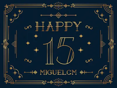 Happy New Year! happy illustration lettering lines linework miguelcm new year typography