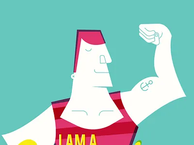 Tough Guy anchor arm champions flex poster stripes strong man tattoo tough guy