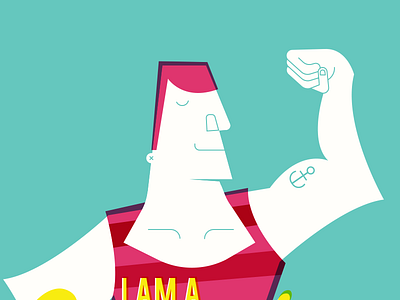 Tough Guy anchor arm champions flex poster stripes strong man tattoo tough guy