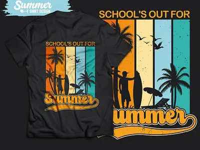 School’s Out for Summer – Surf’s Up T shirt Design graphic design holiday fashion tshirt typography