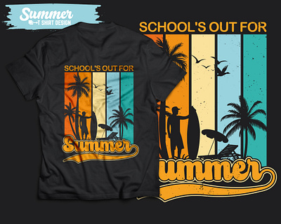 School’s Out for Summer – Surf’s Up T shirt Design graphic design holiday fashion tshirt typography