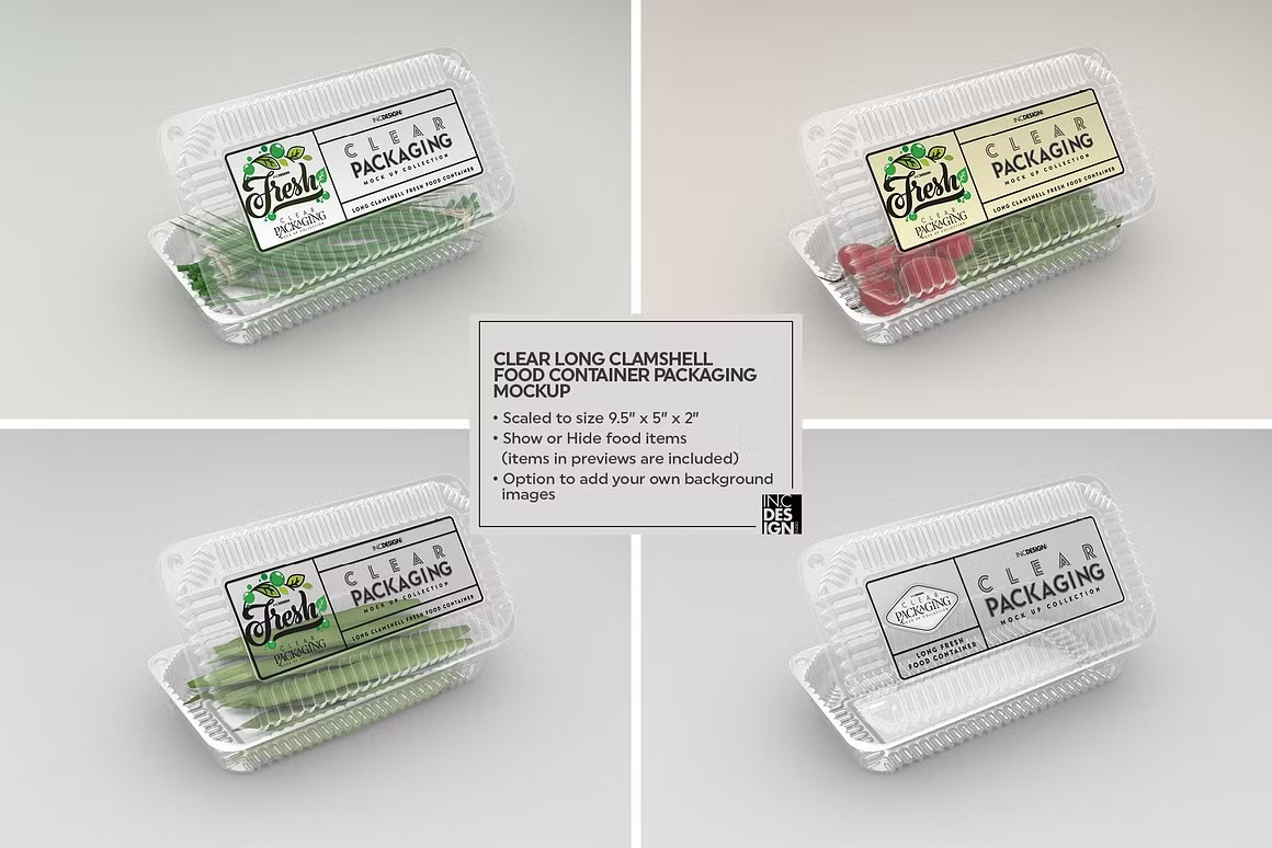Long Clamshell Packaging Mockup by Mockup Template PSD on Dribbble