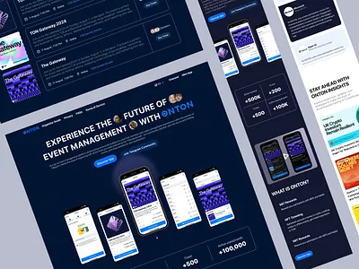 Onton event management landing page app course crypto event graphic design landingpage nft subscribe telegram ui web