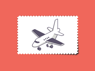 Stamp Plane 3d food icon isometric logo plane stamp sushi