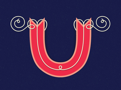 U drop cap hand lettering illustration illustrator letter lettering typography vector