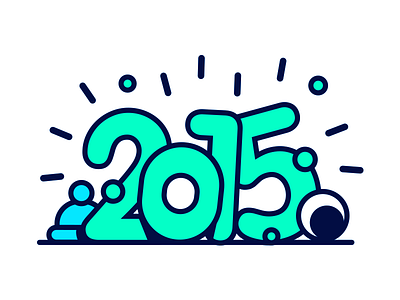 HAPPY 2015 2015 christmas color cute design happynewyear illustration kikillo newyear newyearseve typeface